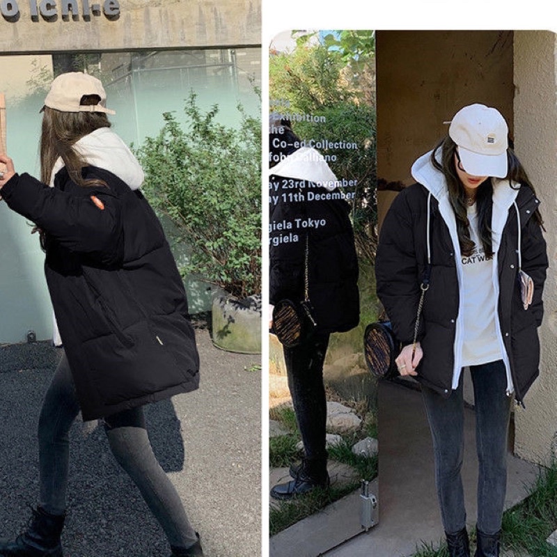 SẴN  hàng gưi ngay -Áo phao mặc đôi  mẫu mới, Áo phao béo mũ nỉ hàng quảng châu loại 1