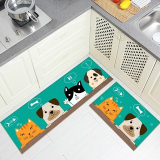 Set 2 thảm bếp 3D cao cấp (40*60cm&120cm) - Động vật - Thú cưng