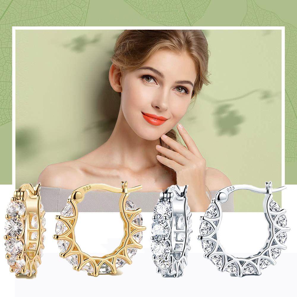 Bông Tai Dạng Vòng Phối Ren Sang Trọng Không Gây Dị Ứng