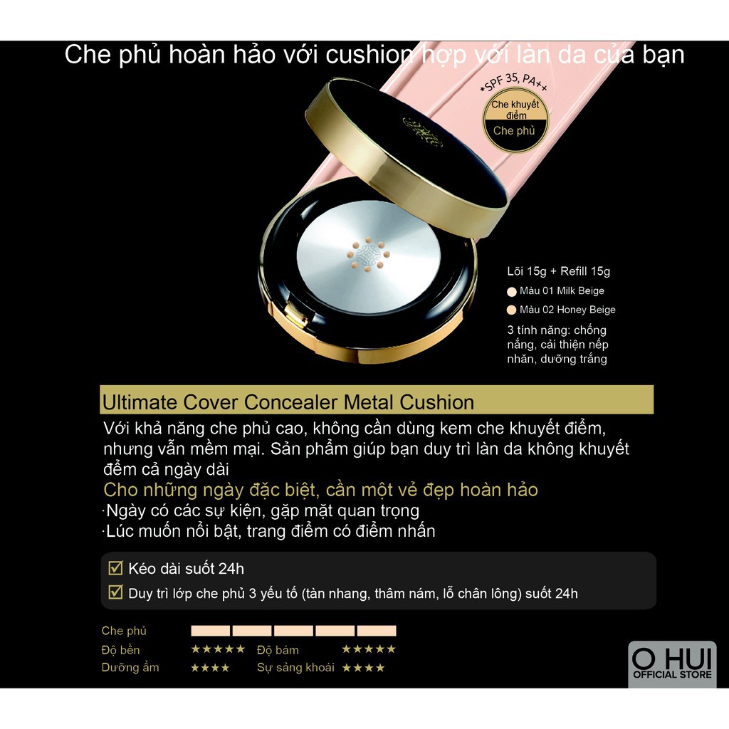 Phấn Nước OHUI Ultimate Cover Cushion Matt Finish SPF50+ 30g | BigBuy360 - bigbuy360.vn