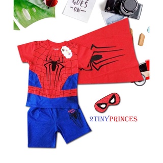 Bộ quần áo siêu nhân người nhện kèm áo choàng và mặt nạ - Đồ hoá trang siêu nhân ngắn tay TN62