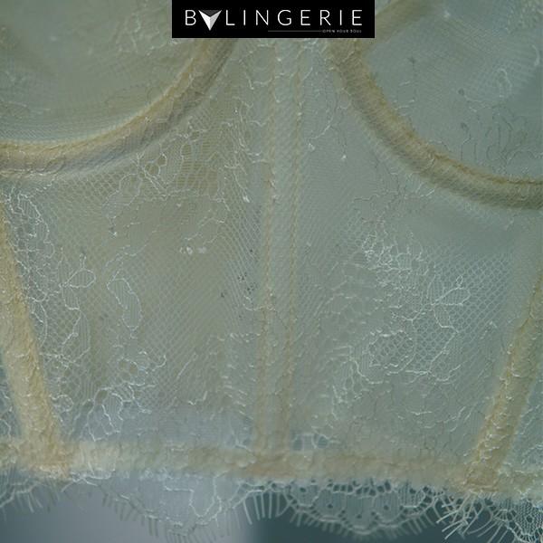Corset Không Độn Ren Nữ, Bộ Đồ Lót Ren Nữ Nâng Ngực Sexy Màu Trắng Ngà  | BY LINGERIE | B161 | BigBuy360 - bigbuy360.vn