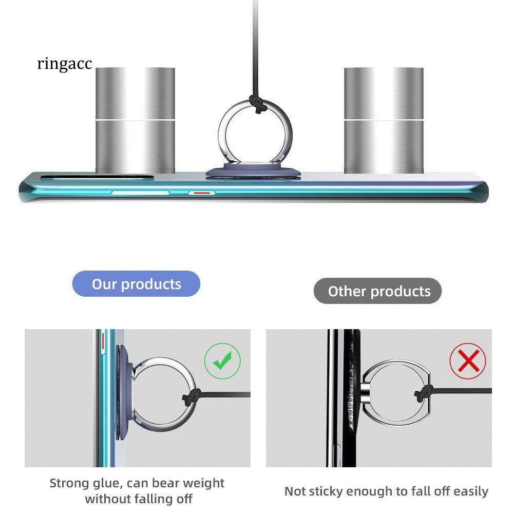 Giá đỡ điện thoại dạng nhẫn đeo ngón tay xoay 360 độ tiện dụng tùy chọn màu sắc