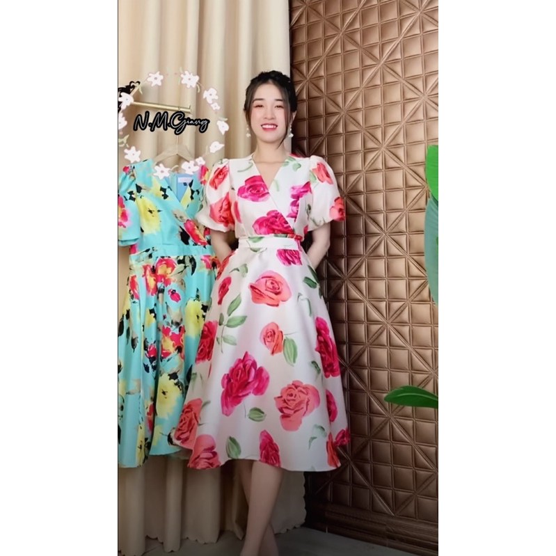 [Hình Thật] Đầm Hoa Xoè_Cao Cấp_Nông Minh Giang | BigBuy360 - bigbuy360.vn