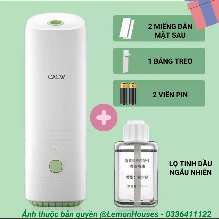 Máy khử mùi nhà vệ sinh, làm thơm phòng CACW tặng kèm tinh dầu hàng nội địa Trung hàng chính hãng