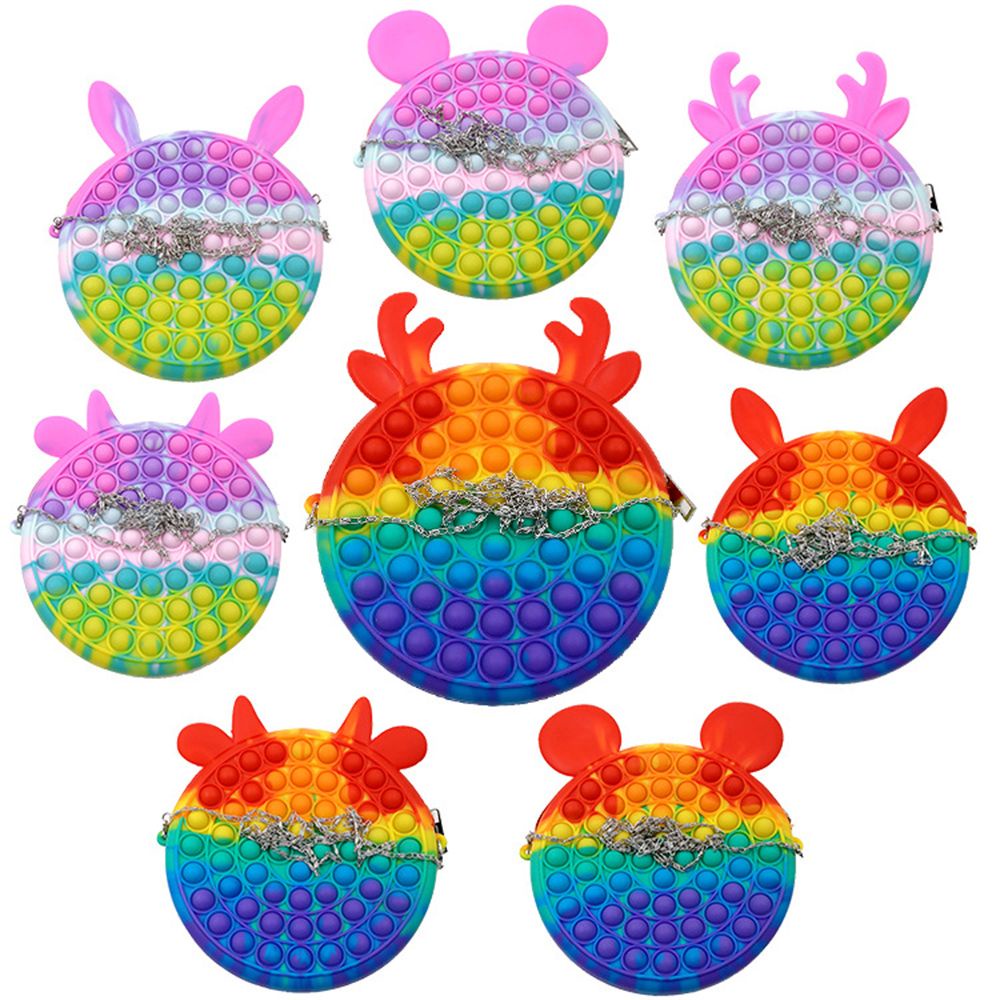 Túi Xách Tay Mihan1 Bằng Silicone Màu Cầu Vồng Thiết Kế Đơn Giản Giảm Căng Thẳng Cho Nữ