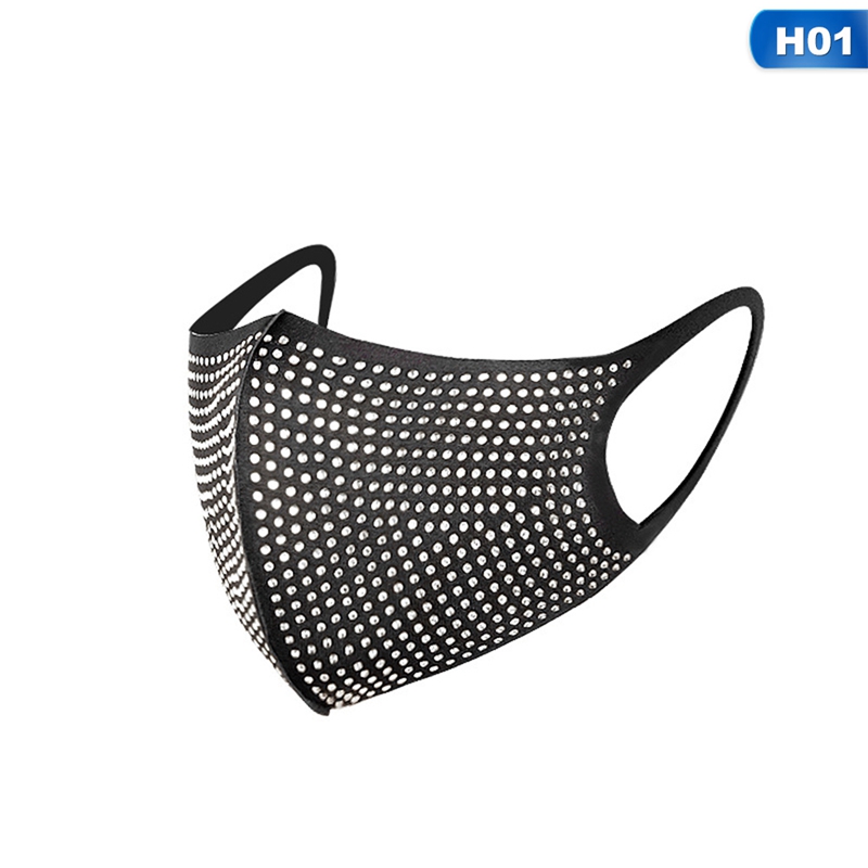 Khẩu trang thiết kế đính kim cương giả lấp lánh chống bụi bền bỉ | BigBuy360 - bigbuy360.vn