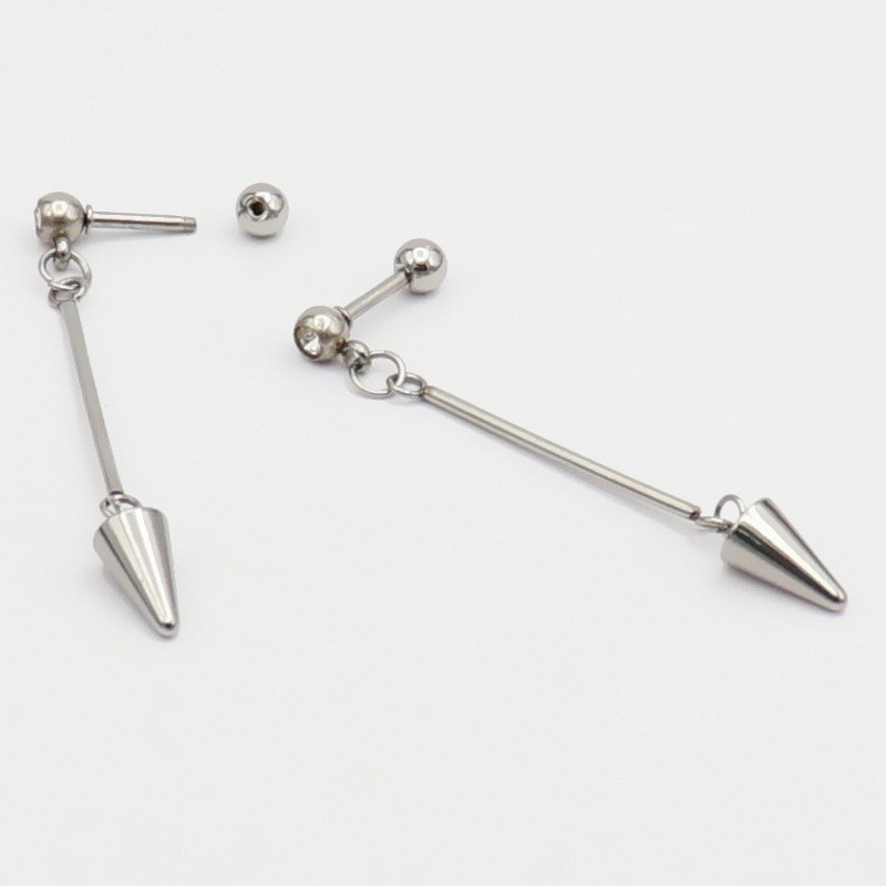 Bông tai titan không đen không rỉ hiphop đinh