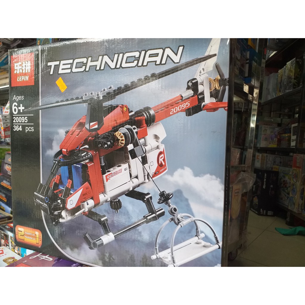 Đồ chơi lắp ráp xếp hình Not Lego Technic 42092 Lepin 20095 trực thăng cứu hộ 364 mảnh