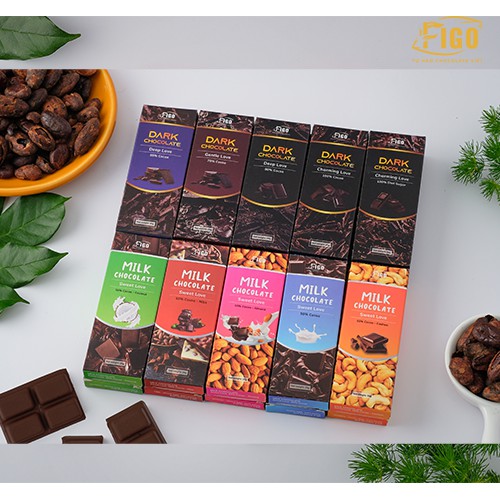 [MUA 4 TẶNG 1] Bar 20gr- Combo 4 Dark Chocolate, Kẹo Socola đen 100% Cacao; 100% Diet Sugar; 90%; 85% + Tặng Dark 70%