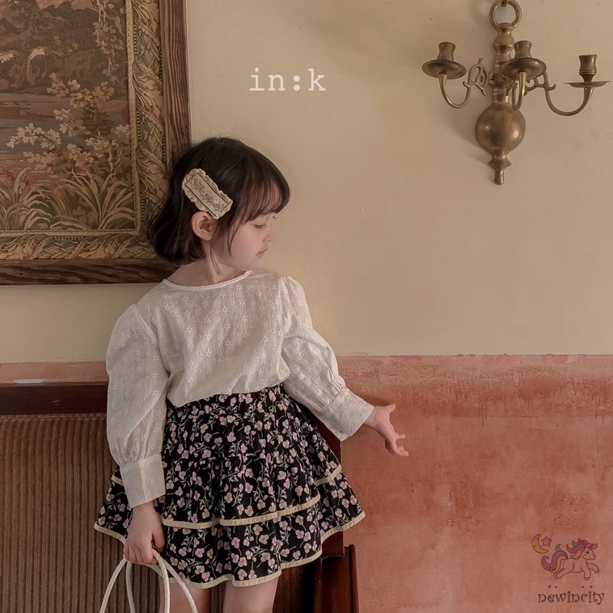 Chân váy xòe in hoa dành cho bé