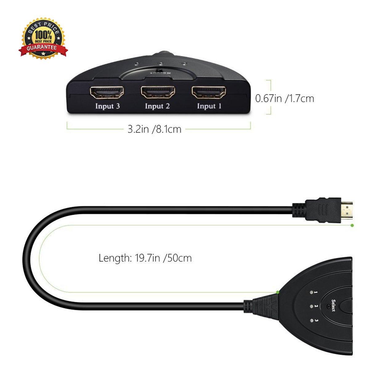 Bộ Chia 3 Cổng Hdmi Sang 1 Hdmi Full Hd 1080p Hdmi 3d