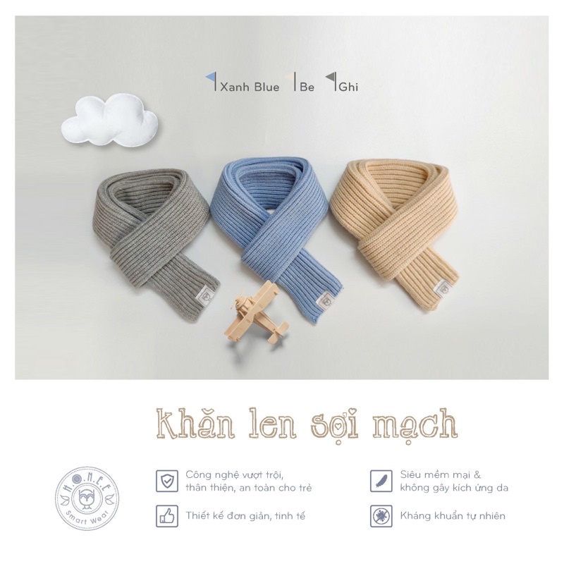 HRNEE chính hãng - Khăn len sợi mạch cho bé