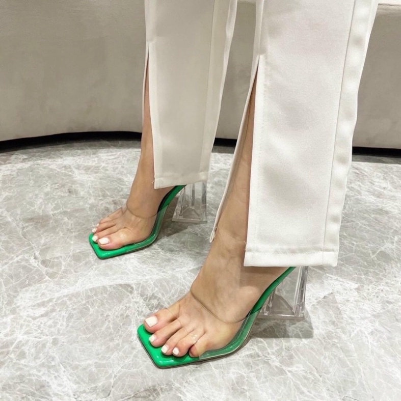 Hàng loại 1 Guốc quai trong gót meka thô tam giác cao 10 cm - 2tshop