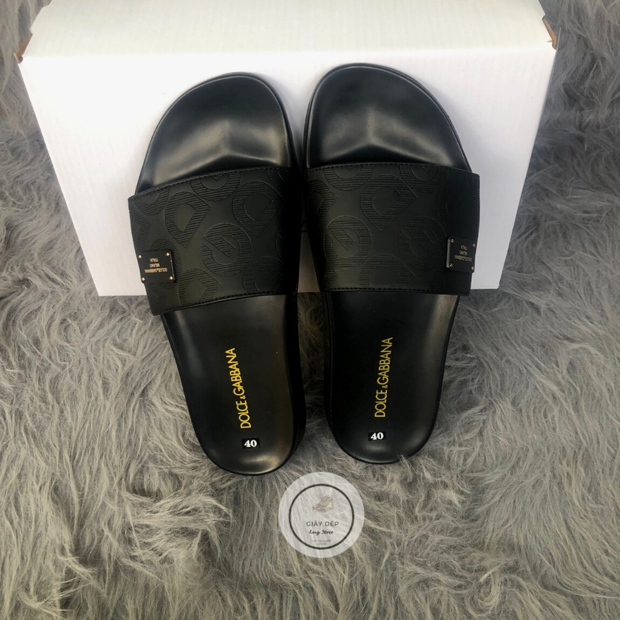 Dép nam quai da đế cao su tag sắt DG