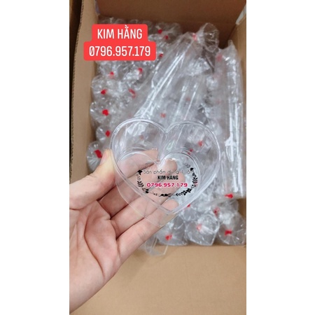 Set 50 ly tim có nắp đựng bánh mousse, đựng rau câu