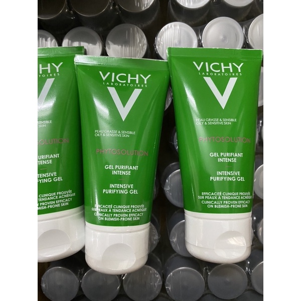 (Hàng KM 50ml) Sữa rửa mặt dạng gel Vichy Normaderm Phytosolution Intensive Purifying Gel 50ml Làm Sạch Sâu Da Dầu Mụn