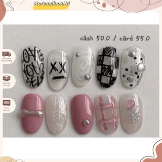 Nailbox ,10 móng úp thiết kế, hoạ tiết dễ thương.