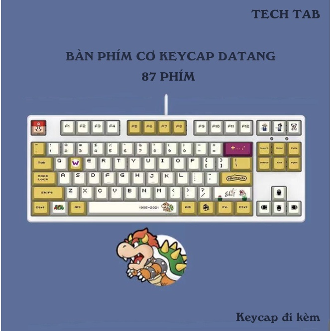 Bàn phím cơ có dây TKL 87 phím keycap ToToRo switch blue