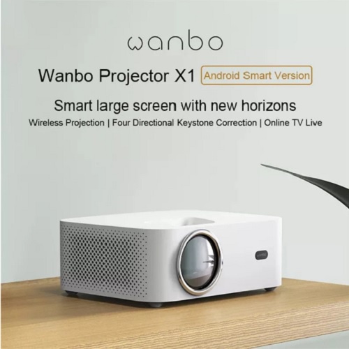 Máy chiếu mini Wanbo X1 Pro-Android 9.0 hỗ trợ điện thoại di động và máy chiếu 4k xem phim đồng thời (kết nối WiFi)