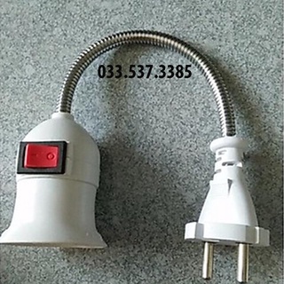 Đui đèn lò xo kèm công tắc, đui bóng đèn uốn được 360 độ