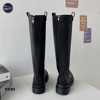[Hàng Sẵn] [Ảnh Thật] [Freeship] Giày Bốt Nữ Da Cổ Cao 37cm Đế 4cm - CC01