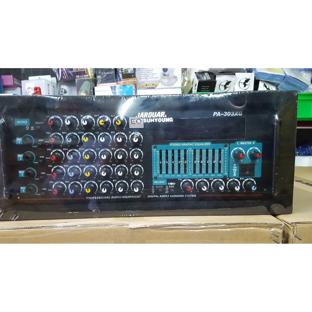 Amply 16 Sò Karaoke 2 Quạt PA-303XG 4 Lỗ Mic