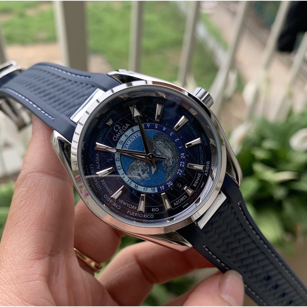 Đồng Hồ Nam OMGA Dây Cao Su Xanh Cao cấp, Đồng Hồ máy cơ thời trang AnhHuyshop | BigBuy360 - bigbuy360.vn