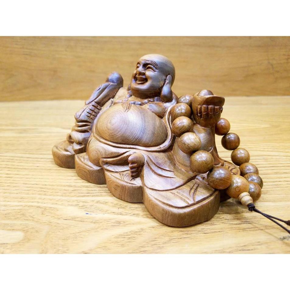 tượng phật di lặc để ô tô gỗ bách xanh. Tặng vòng gỗ bách xanh. | BigBuy360 - bigbuy360.vn