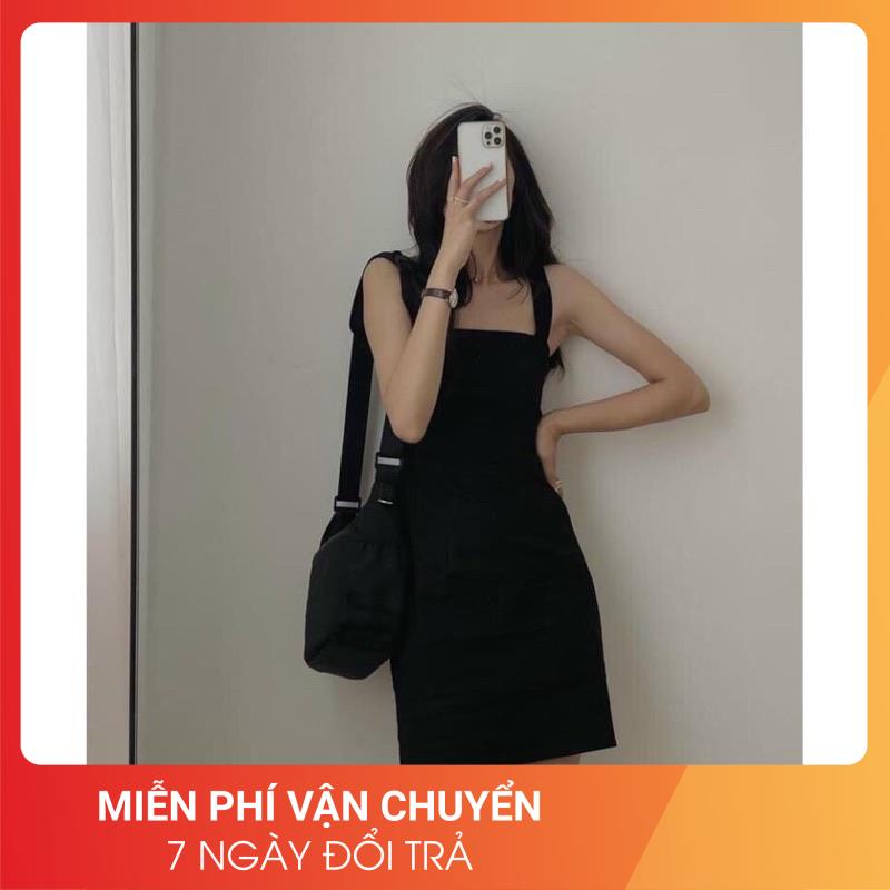 [Ảnh thật] Váy hai dây bản to co giãn cổ vuông 24APRIL 🌸 Váy 2 dây basic hottrend | BigBuy360 - bigbuy360.vn