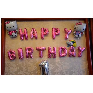 Combo bộ chữ HPBD màu hồng kèm bóng lẻ