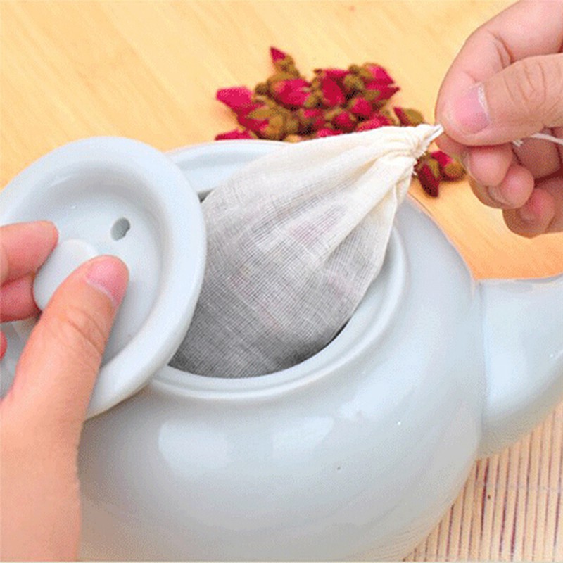 Combo 10 Túi lọc trà (8x10cm), lọc gia vị , lọc cà phê bằng vải thô