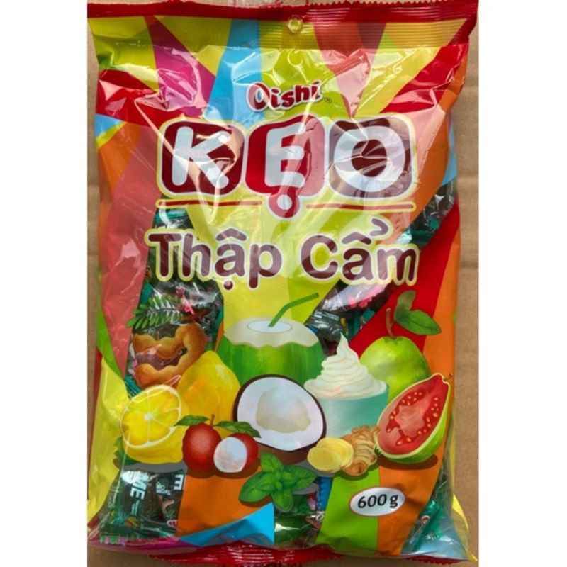 Kẹo hương trái cây thập cẩm gói to 600gr