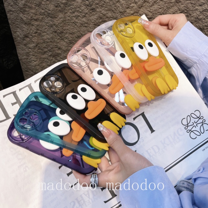 Soft Casing Huawei Nova 10 Pro 9 SE Y90 Y70 Cartoon 3D Expressio Duck ins Round Fine Hole Clear Lens Protection Soft Phone Case Full AirBag Anti-fall Back Cover NKS 15