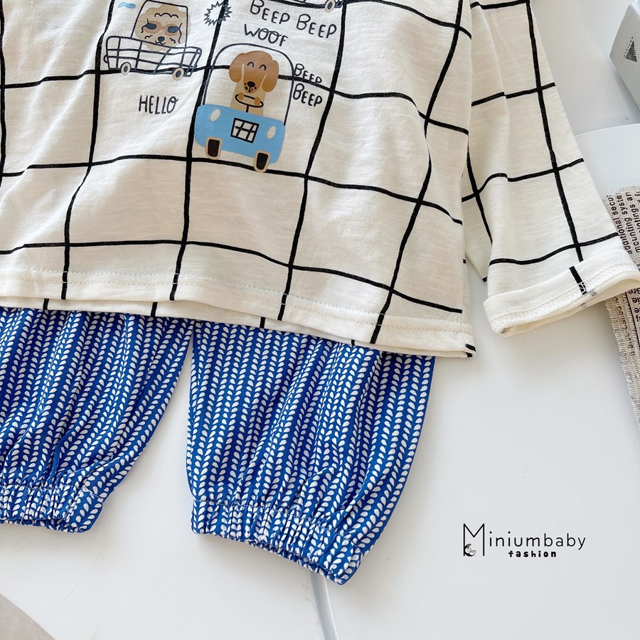 Bộ đồ dài tay quần dài thu đông cho bé gái/trai chất liệu cotton, quần áo trẻ em miniumbabyfashion SB1315