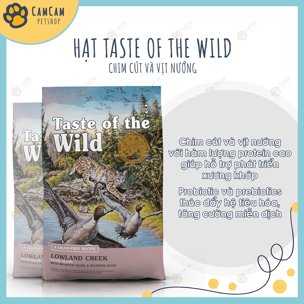 Thức ăn hạt cho mèo Taste Of The Wild - Thức ăn khô đa đạm cho mèo, Hạt Taste Of The Wild dành cho mèo mọi lứa tuổi