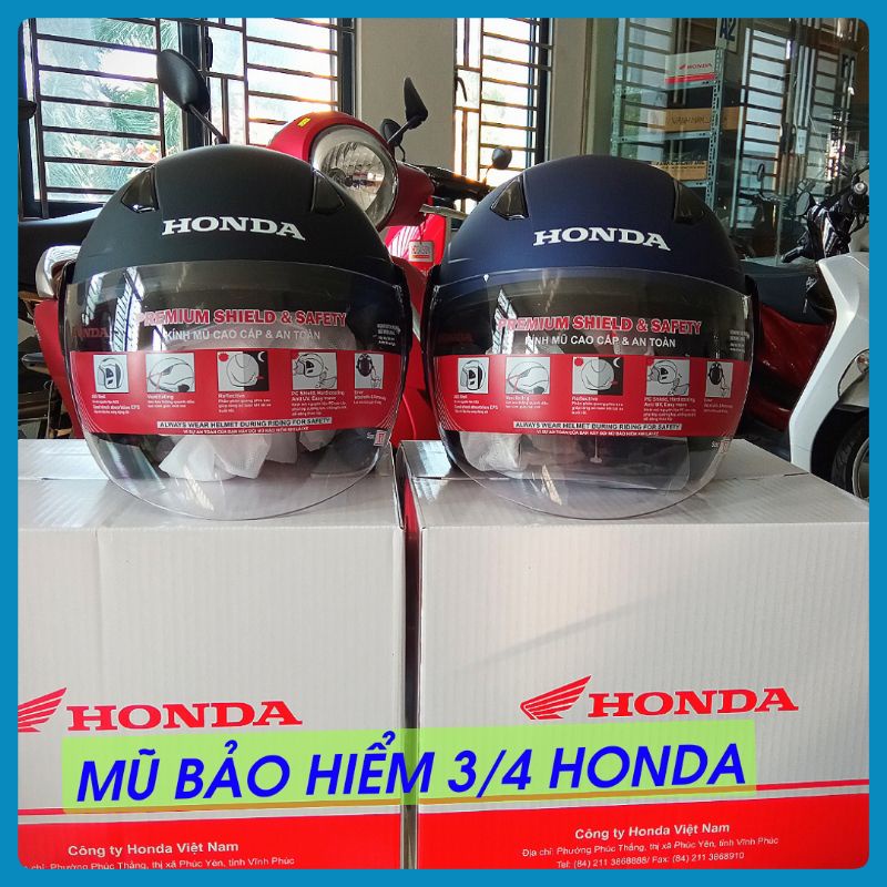 Mũ bảo hiểm 3/4  HONDA, nón bảo hiểm chính hãng