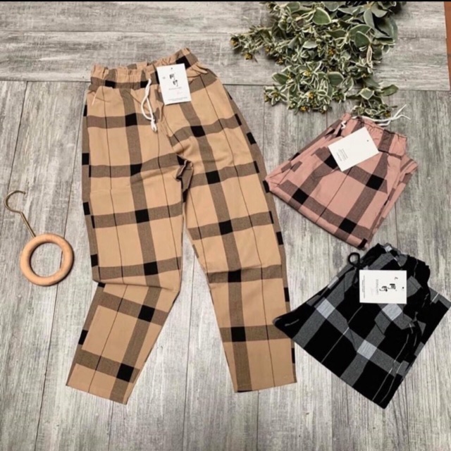 [Mã FAMAYWA giảm 10K đơn 50K] Quần Baggy đũi xước kẻ cao cấp_Mã 045