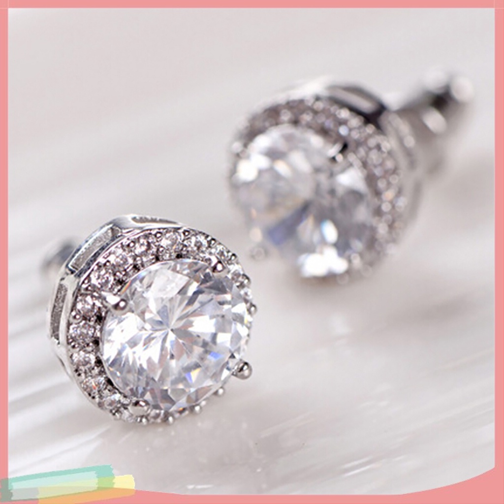 Bông Tai Mạ Bạc Đính Đá Zircon Thời Trang Dành Cho Nữ