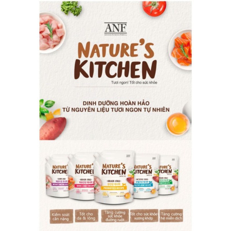 [HOT SALE MÙA DỊCH] ANF - Nature's Kitchen - Hạt thức ăn tăng cường sức khỏe đường ruột cho chó mọi lứa tuổi 2kg