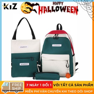 Combo balo nữ phong cách hàn quốc hoạ tiết xanh trắng, siêu rẻ , đi học đi chơi du lịch, tặng kèm các sản phẩm hấp dẫn.