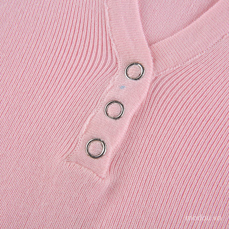 Đầm Dệt Kim Cổ Chữ V Khoét Sâu Cho Nữ