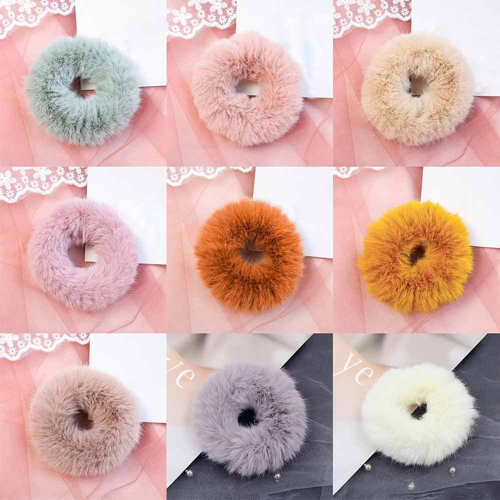 Dây buộc tóc giả lông thỏ cho nữ