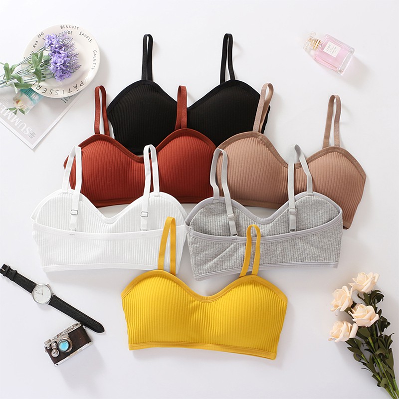 Áo Lót Bra Nữ Cotton Gân Tăm Đệm Mỏng kô Gọng Tôn Dáng BR12 | BigBuy360 - bigbuy360.vn