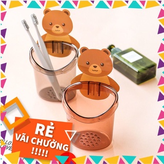 [💖GIÁ HỦY DIỆT💖]Cốc gấu đựng bàn chải kem đánh răng Cốc gấu dán tường siêu dính