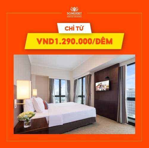 HN [E-Voucher] Kỳ nghỉ 2N1D tại căn 1 phòng ngủ Executive trị giá 4.390.000VNĐ ở Somerset Grand Hanoi tại the-ascott.com