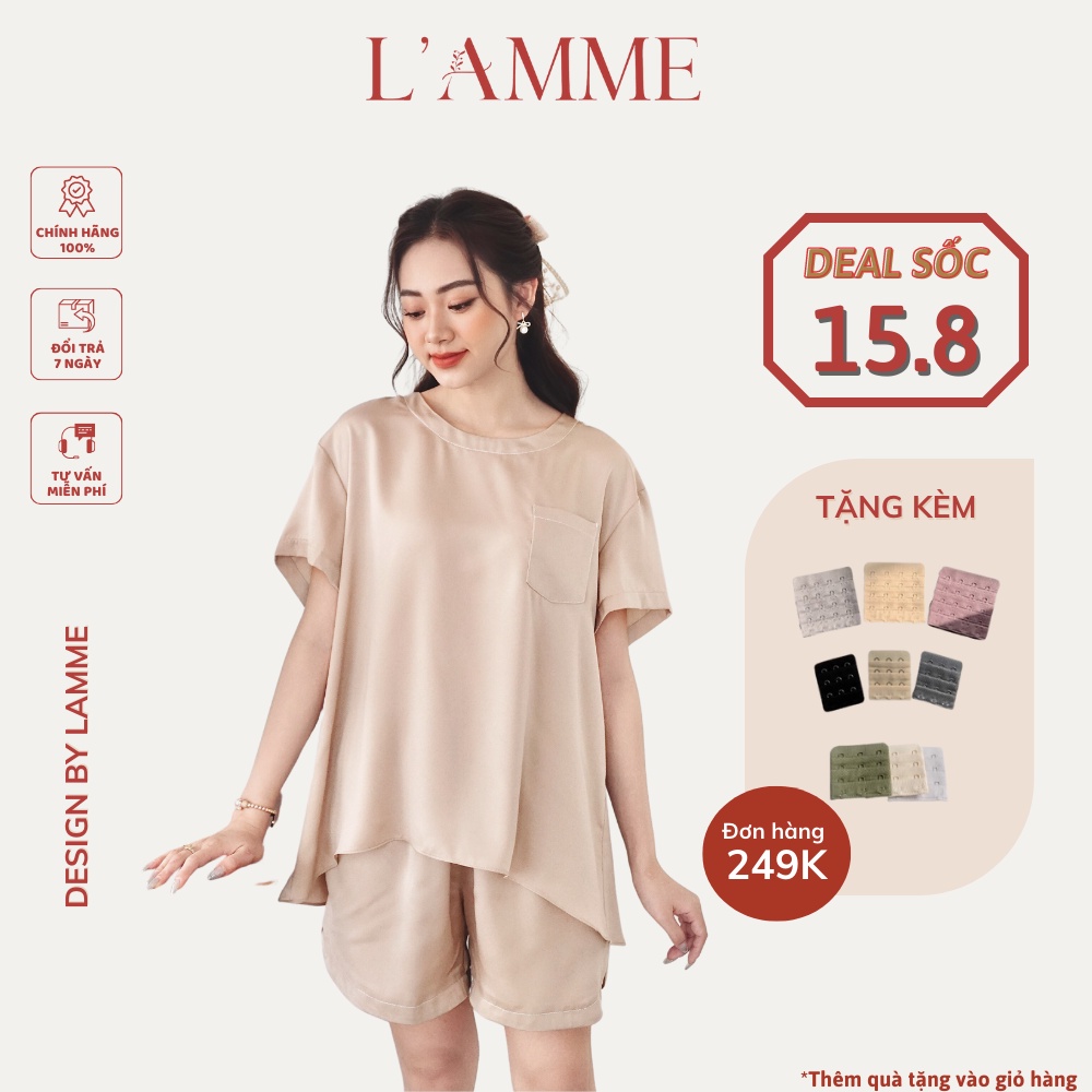 Bộ bầu mặc nhà Niko chất lụa tằm mềm mịn, bầu to mặc thoái mái by LAMME
