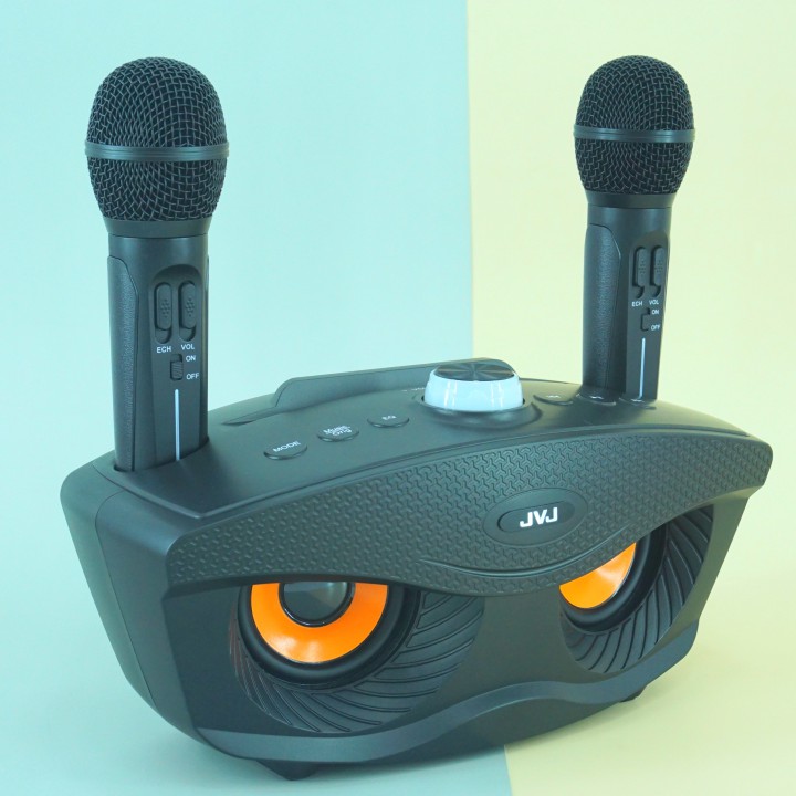 Loa bluetooth karaoke 2 mic SD306/SD-306 Plus JVJ Không dây, mắt mèo, kèm 2 mic công suất lớn 20W - Bảo hành 06T
