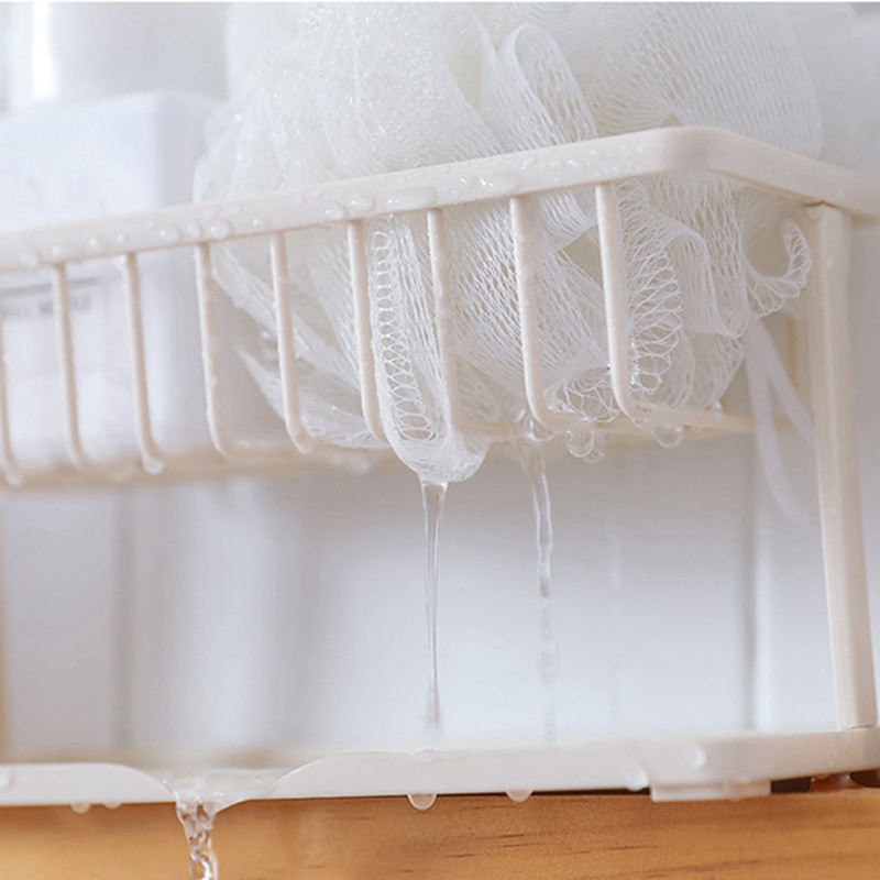 Giá Đựng Mút Rửa Chén Hai Tầng Màu Trắng Dành Cho Bồn Rửa Nhà Bếp