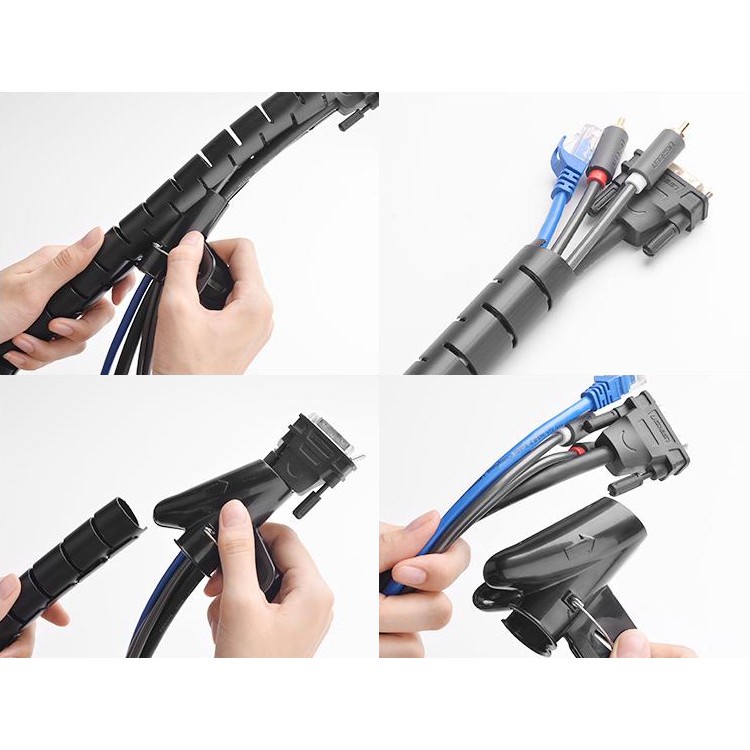Dây ống xoắn PE Ugreen LP121 30818 30819 30820 bảo vệ các loại dây an toàn tiện dụng